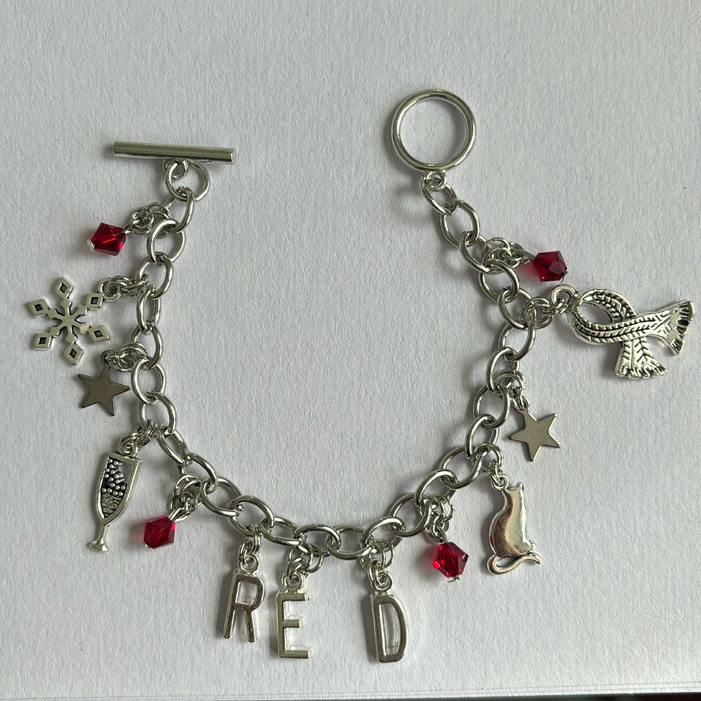 RED Taylor Swift inspired Charm Bracelet